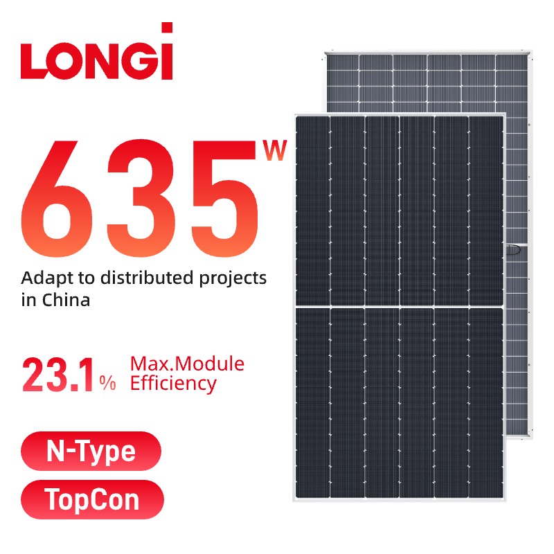 Bảng điều khiển năng lượng mặt trời hai mặt LONGi Hi-MO7 615-645w LR5-78HGD