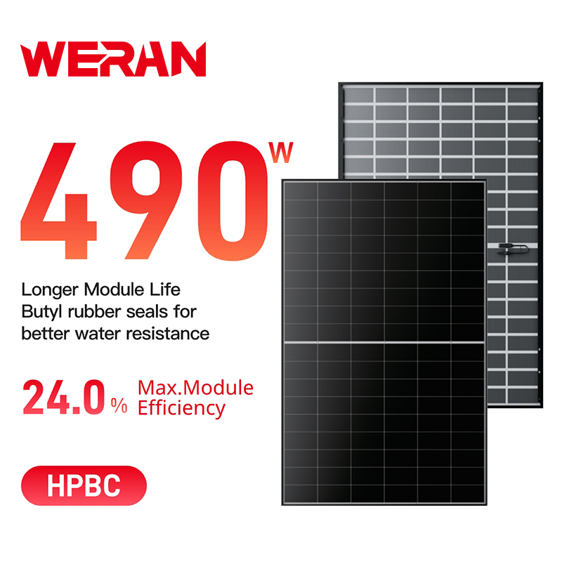Bảng điều khiển năng lượng mặt trời BC kép WERAN EcoLife 480-490W LR7-54HJD Mô-đun PV dân dụng cao cấp