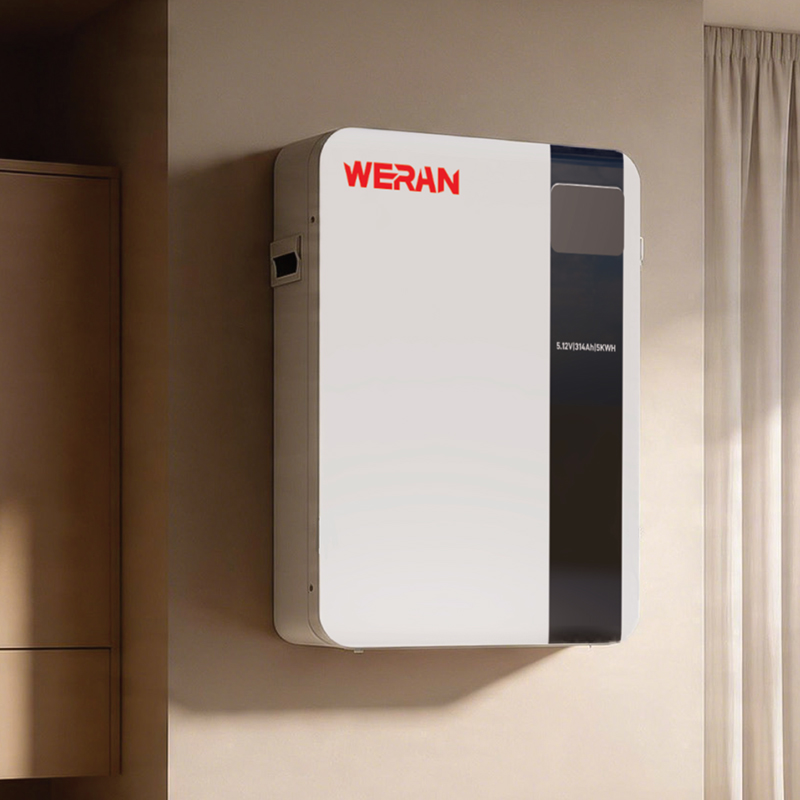 WERAN 51.2V 100Ah 5.12kWh Pin LiFePO4 gắn tường để lưu trữ năng lượng mặt trời dân dụng